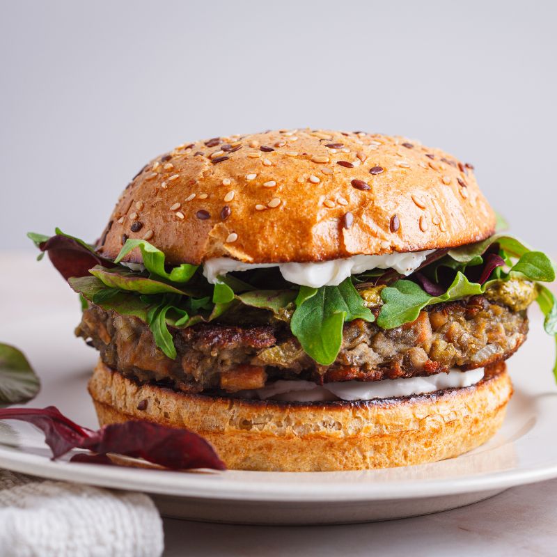 Kalkoenburger met pesto koolsalade