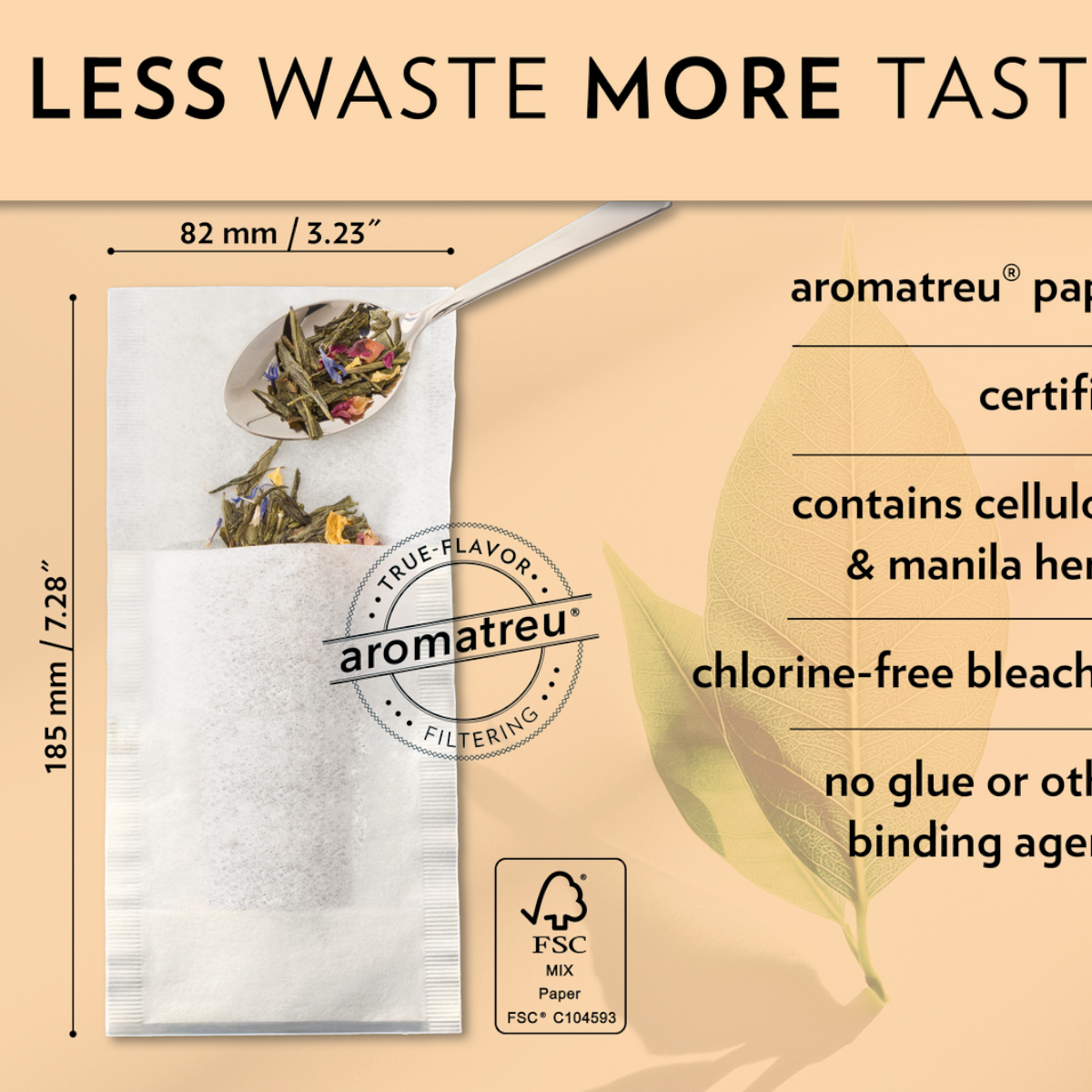 TuanaShop BV theefilters maat L van biologisch afbreekbaar aromatreu papier, chloorvrij en zonder lijm.