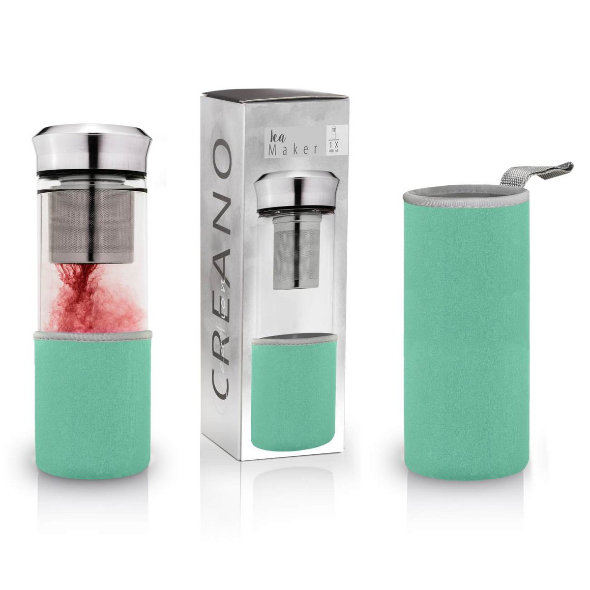 Theemaker 400ml – Glas met filter – Voor losse thee