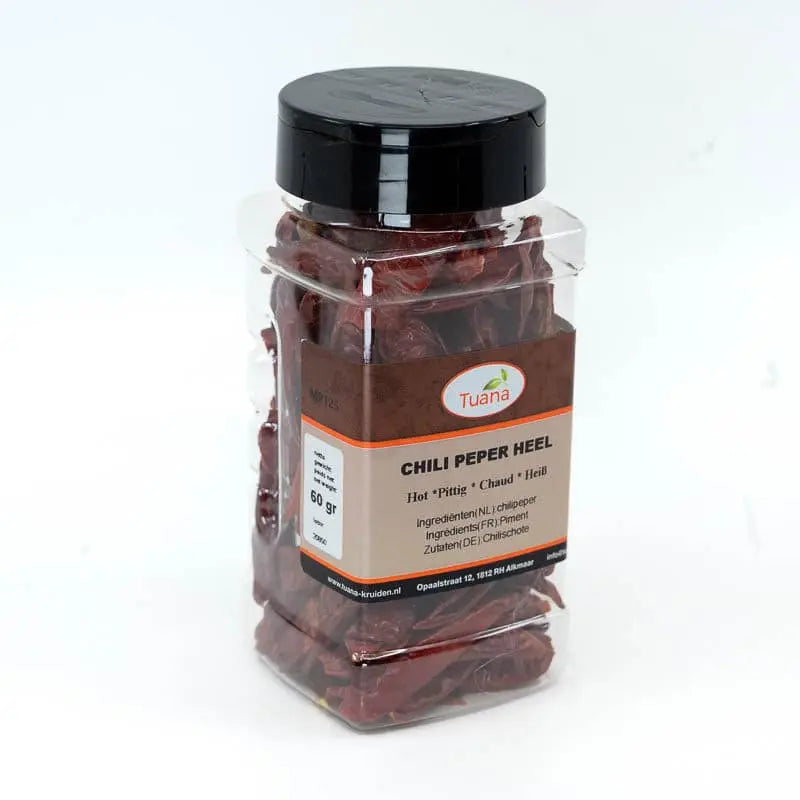 Tuana Chilipeper Heel – hele gedroogde chili pepers voor sauzen, stoofschotels, marinades en pittige gerechten