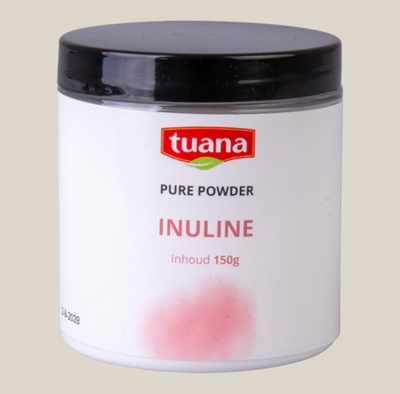 TuanaShop BV Inuline poeder in een witte pot van 150 gram voor een gezonde darmflora