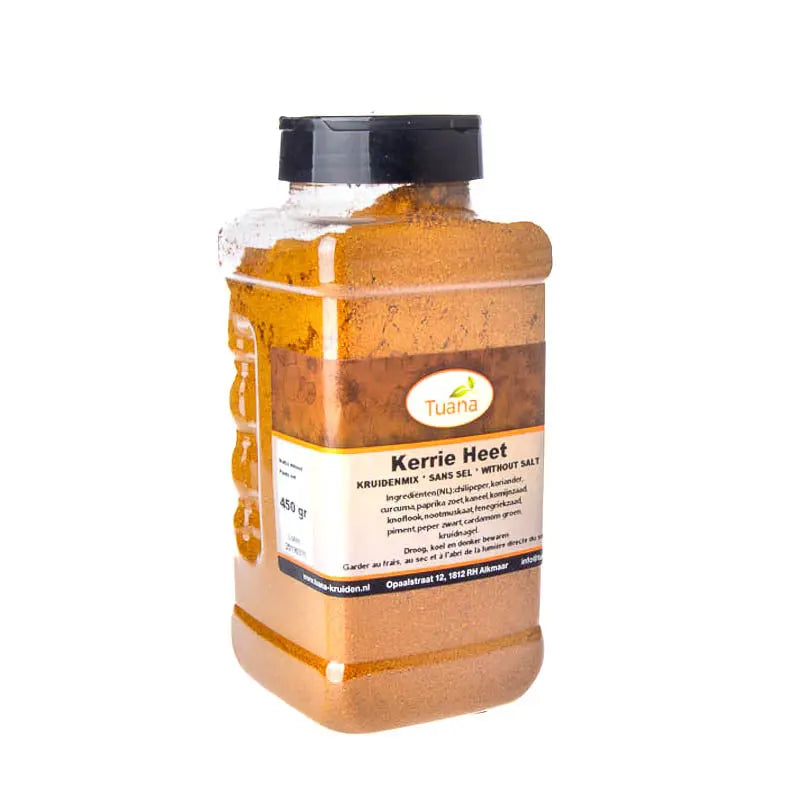 Tuana Kerrie Heet – pittige kerriemix met kurkuma, chili en koriander voor curry’s, marinades en rijstgerechten