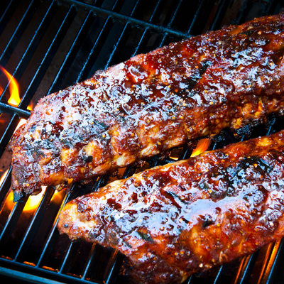 Droge ribben in Memphis-stijl