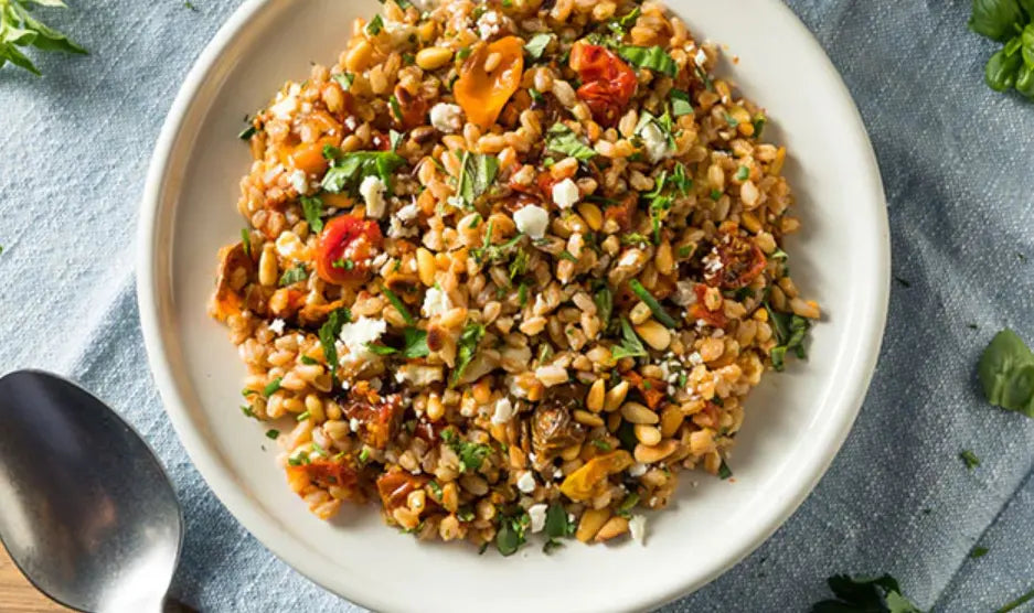 Farro en geroosterde groentesalade