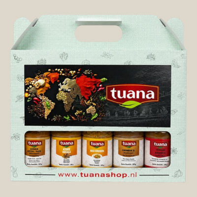 TuanaShop BV Aziatisch kruidenpakket met 9 diverse kruidenmixen in een handige geschenkverpakking