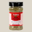 TuanaShop BV Dipper Mediterranee kruidenmix in een doorzichtige pot met zwarte dop voor olijfolie en brood.