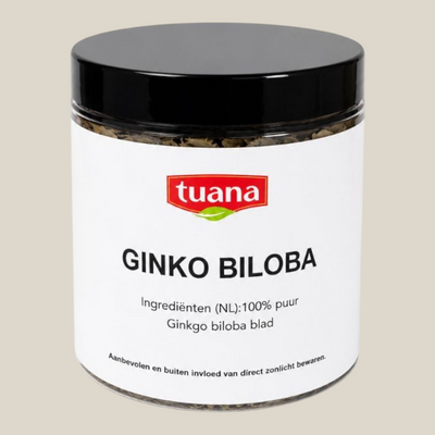TuanaShop BV pot met 50g puur gesneden Ginkgo Biloba blad voor thee of kruidenmengsels
