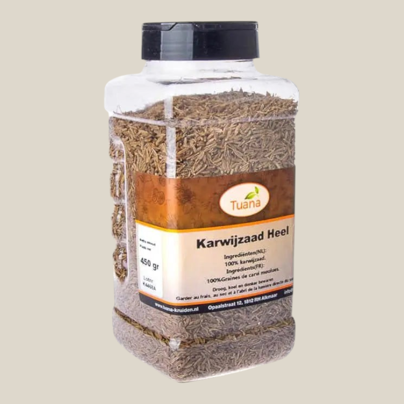 Tuana Karwijzaad Heel – hele karwijzaadjes met warme anijsachtige smaak voor brood, stoofgerechten, kaasgerechten en groenten