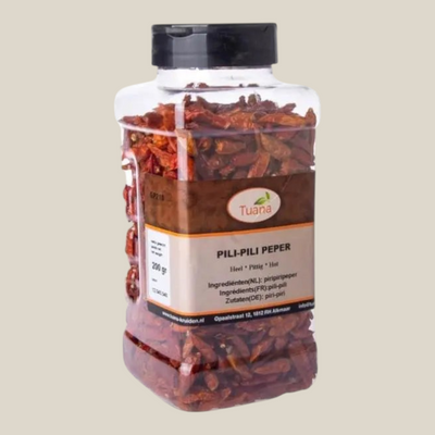 Tuana Pili Pili Peper Heel (Rawit) – hele rawit pepers met intense pittige smaak voor stoofschotels, sauzen, marinades, vleesgerechten en Aziatische gerechten