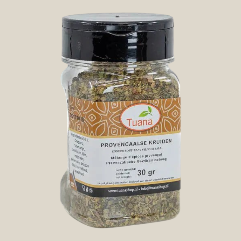 Tuana Provençaalse Kruiden – mediterrane kruidenmix voor vlees, vis, groenten, stoofschotels en pastasauzen met authentieke Provençaalse smaak