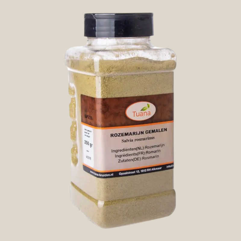 Tuana Rozemarijn Gemalen – gemalen rozemarijn met aromatische kruidige smaak voor vlees, vis, aardappelgerechten, soepen en stoofschotels