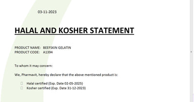 Gelatine reines Pulver Halal