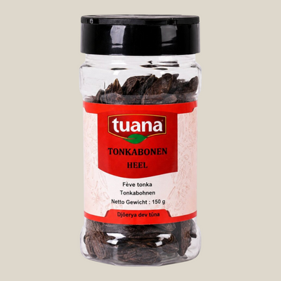 TuanaShop BV pot met hele tonkabonen voor desserts en gebak met een aromatische vanille-achtige smaak