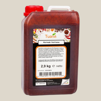 TuanaShop BV Venitienne marinade in een grote 2,9 kg fles met rode kruidenmix voor vlees en vis