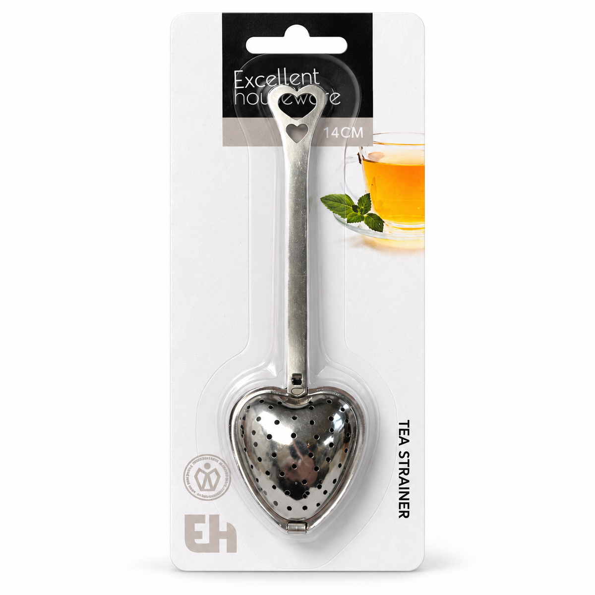 Excellent Houseware Hartvormige Theezeef – RVS Theefilter – 14 cm