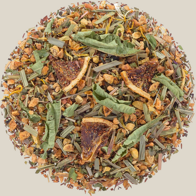 TuanaShop BV Hennep Relax Thee met rooibos, gedroogde sinaasappel, kruiden en hennepzaden voor een rustgevende melange
