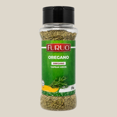 TuanaShop BV Furuo gedroogde oregano in een doorzichtige kruidenpot met zwarte dop voor de Italiaanse keuken