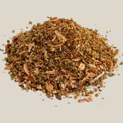 TuanaShop BV Ras el Hanout kruidenmix met grove textuur van gedroogde specerijen en kruiden voor aromatische gerechten